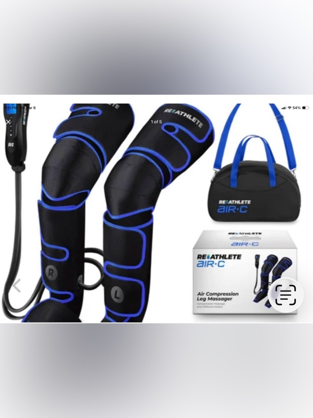 ReAthlete AIR-C Air Compression Leg Massager - Black & Blue New !!!!!